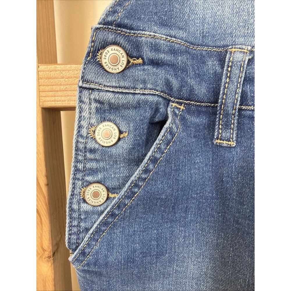 NWT KanCan Blue Distressed Pockets Adjustable Straps Denim Overalls #1427 SZ SM. - Picture 3 of 12